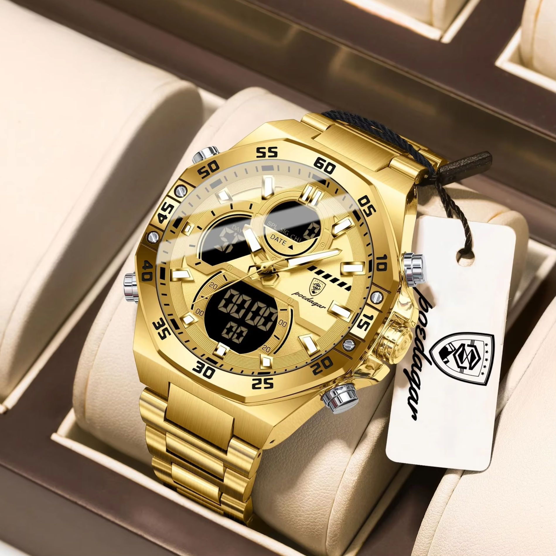 Men'S Accessories Display - POEDAGAR Sports Quartz Men Wristwatch LED