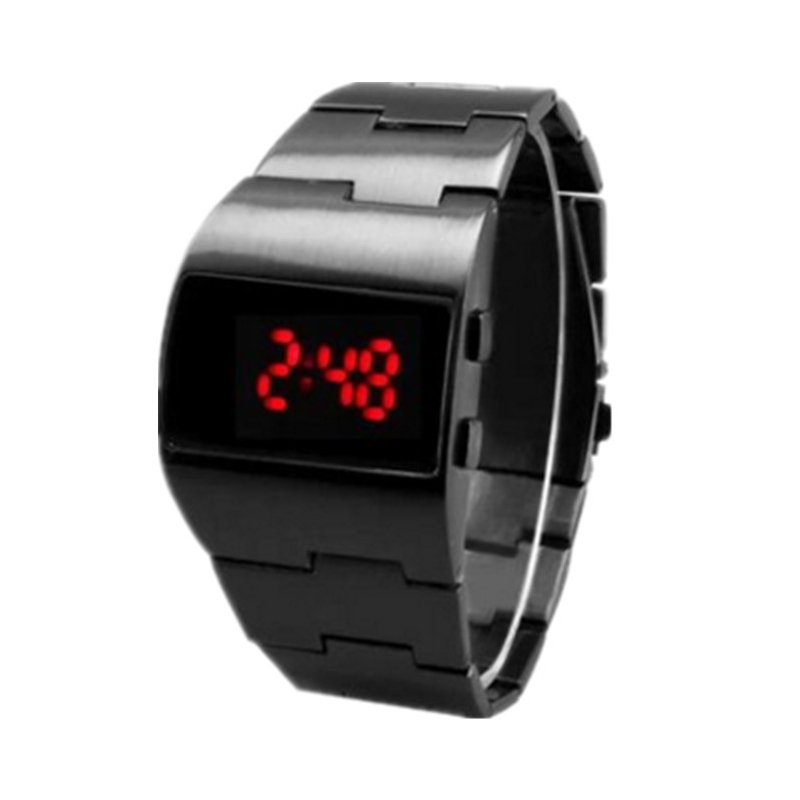Men'S Accessories Display - Digital Mens Watches Black Stainless Steel