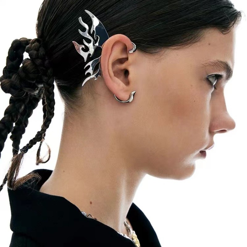 HUANZHI Silver Color Mechanica - огляд і ціна Men Accessories Earrings