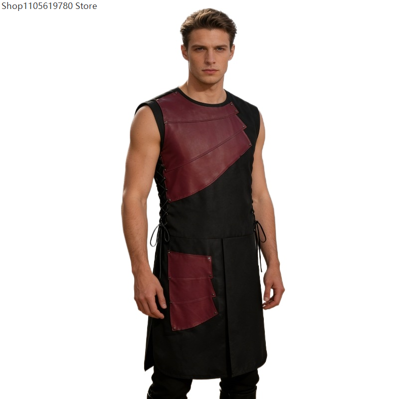 Faux‑Leather Cosplay Sleeveles - огляд і ціна Medieval Men'S Accessories