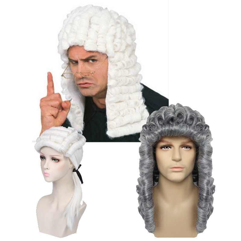 Men Women Long Curly White Big - огляд і ціна Medieval Men'S Accessories