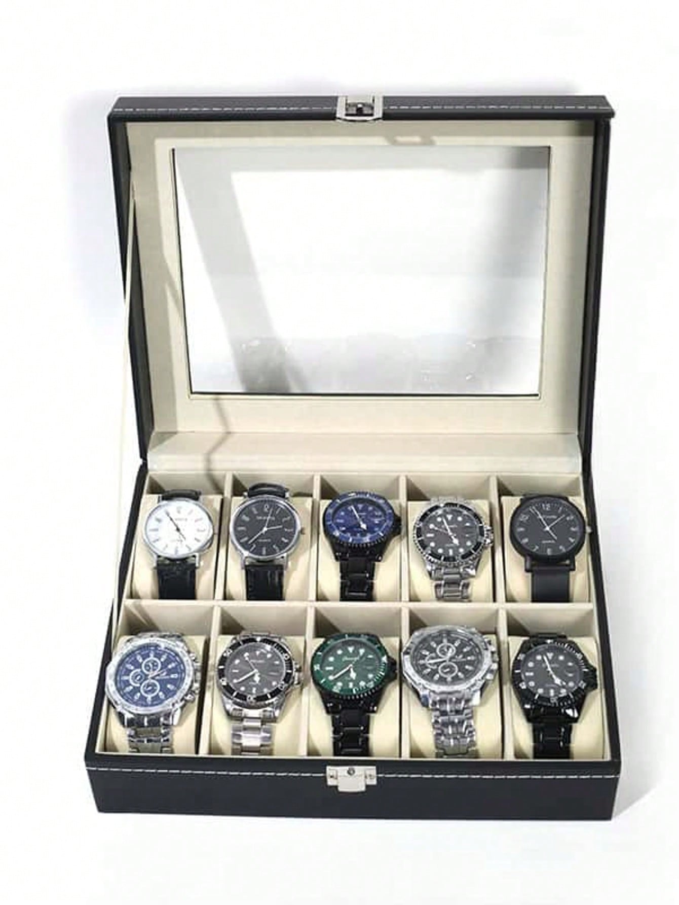 Leather Watch Box with Lock, L - огляд і ціна Men Accessories Organiser