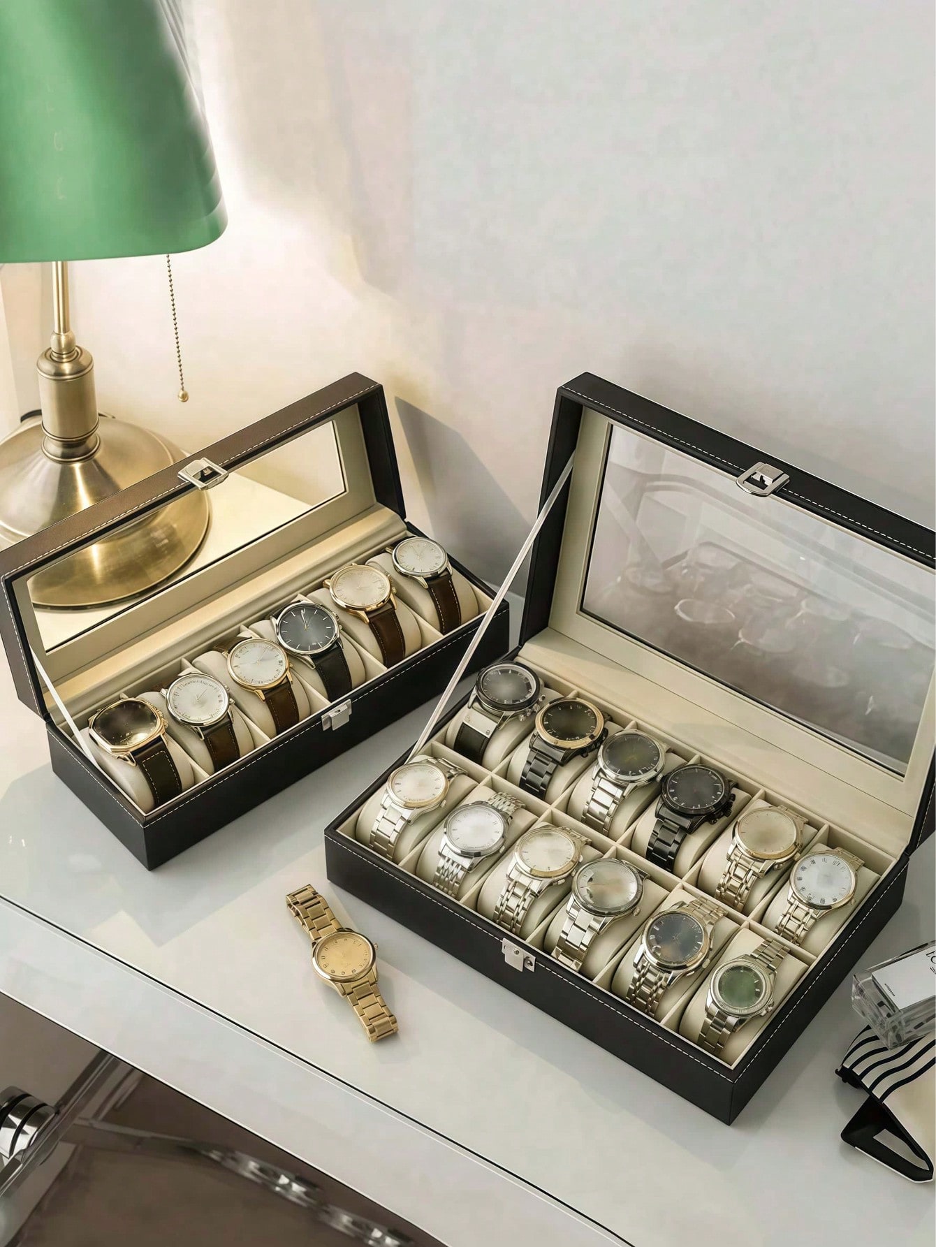 Leather Watch Box with Lock, L - огляд і ціна Men Accessories Organiser