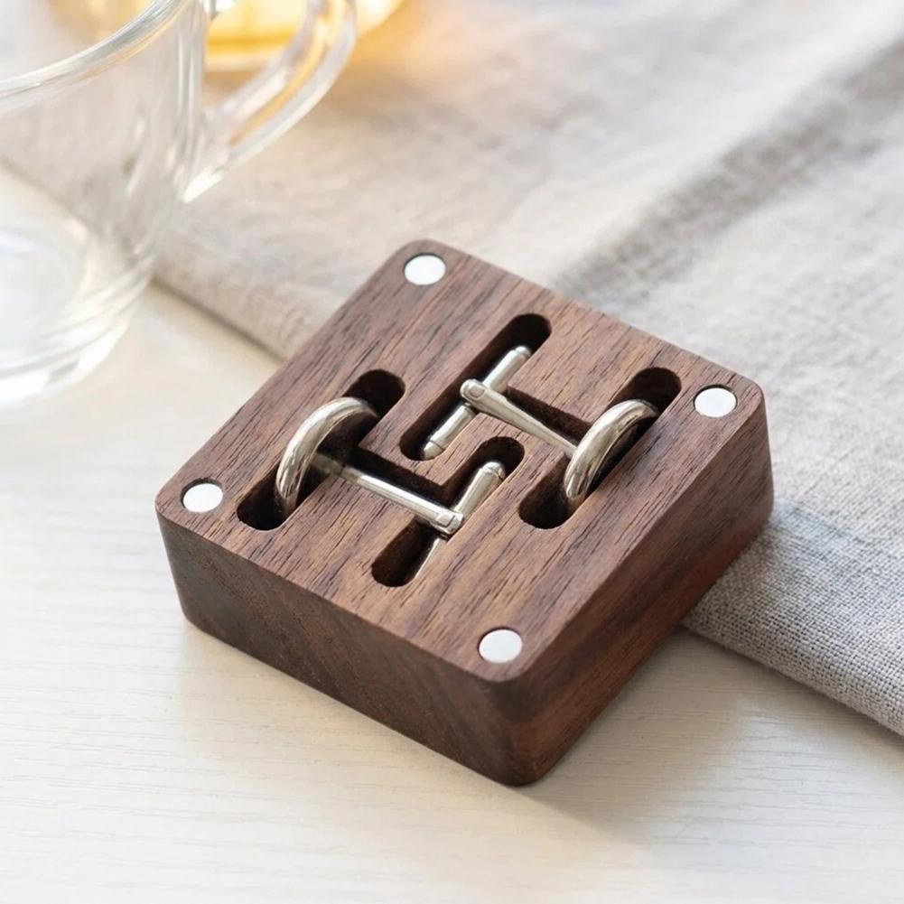 Walnut Cufflink Box Solid Wood - огляд і ціна Men Accessories Organiser