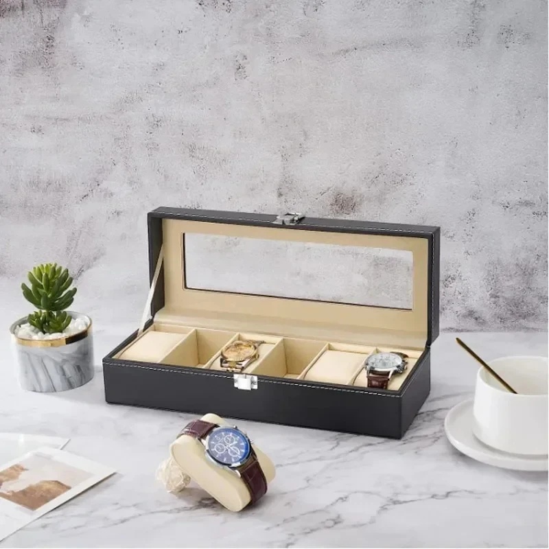 PU Leather Watch Box with Glas - огляд і ціна Men Accessories Organiser