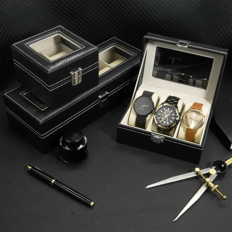 PU Leather Watch Box with Glas - огляд і ціна Men Accessories Organiser