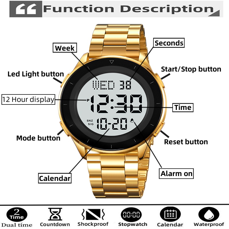Skmei Dual Time Zone LED Digit - огляд і ціна Men'S Accessories Display