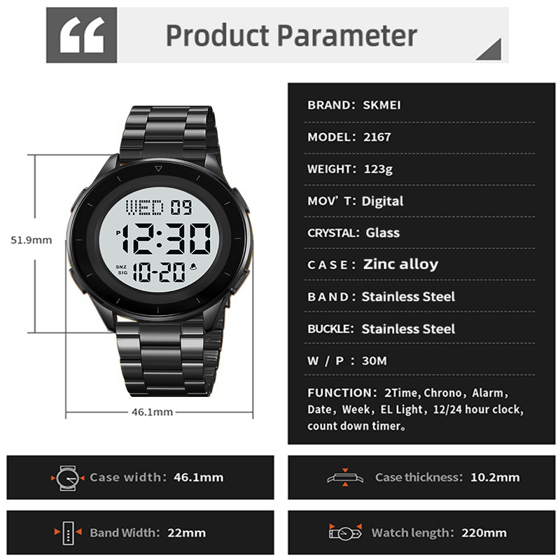 Skmei Dual Time Zone LED Digit - огляд і ціна Men'S Accessories Display